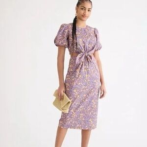 J Crew Cutout cotton poplin dress in midnight floral — size 0